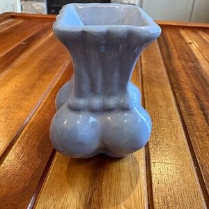 Vintage Gray Blue Ceramic Mini Vase